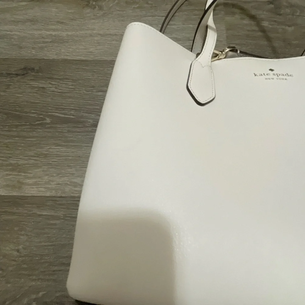Kate Spade Harper Cream White Satchel with crossbody strap
